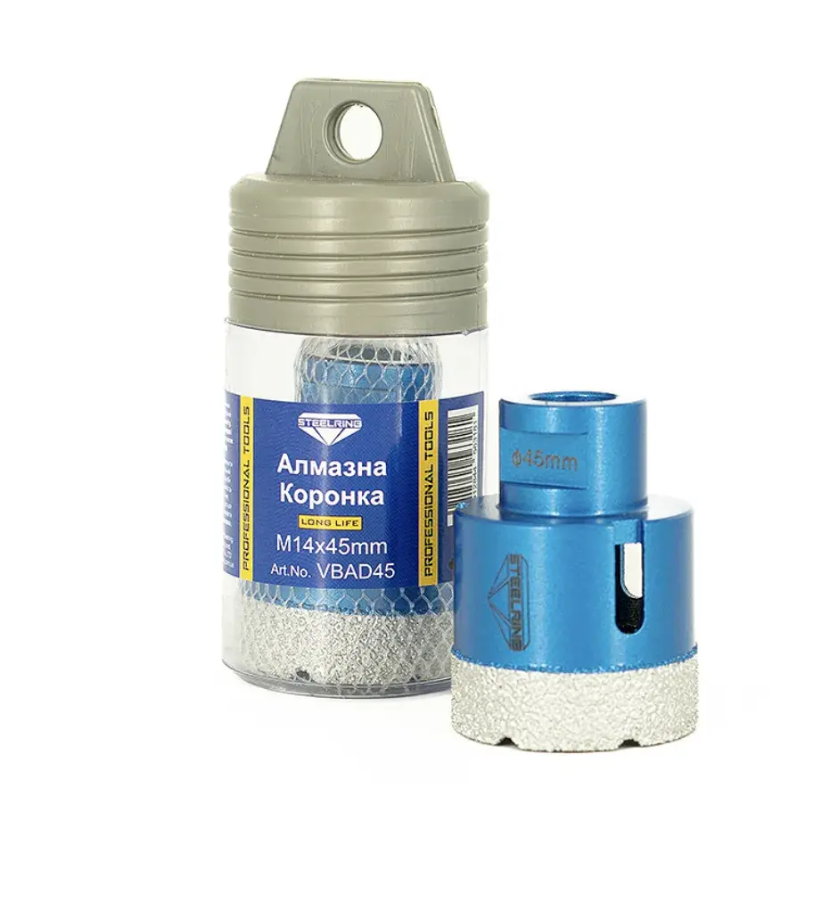 Коронка алмазная Steelring Blue M14x45 (VBAD45) - 129297