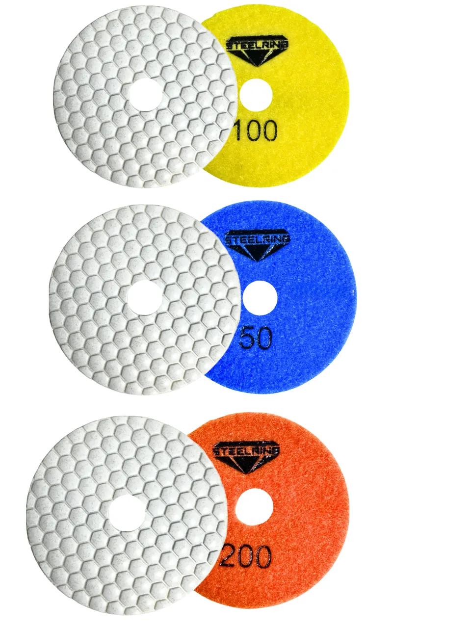 Комплект алмазних шліфувальних дисків STEELRING 100 мм №50, 100, 200 (DUDPKOM) - 129486