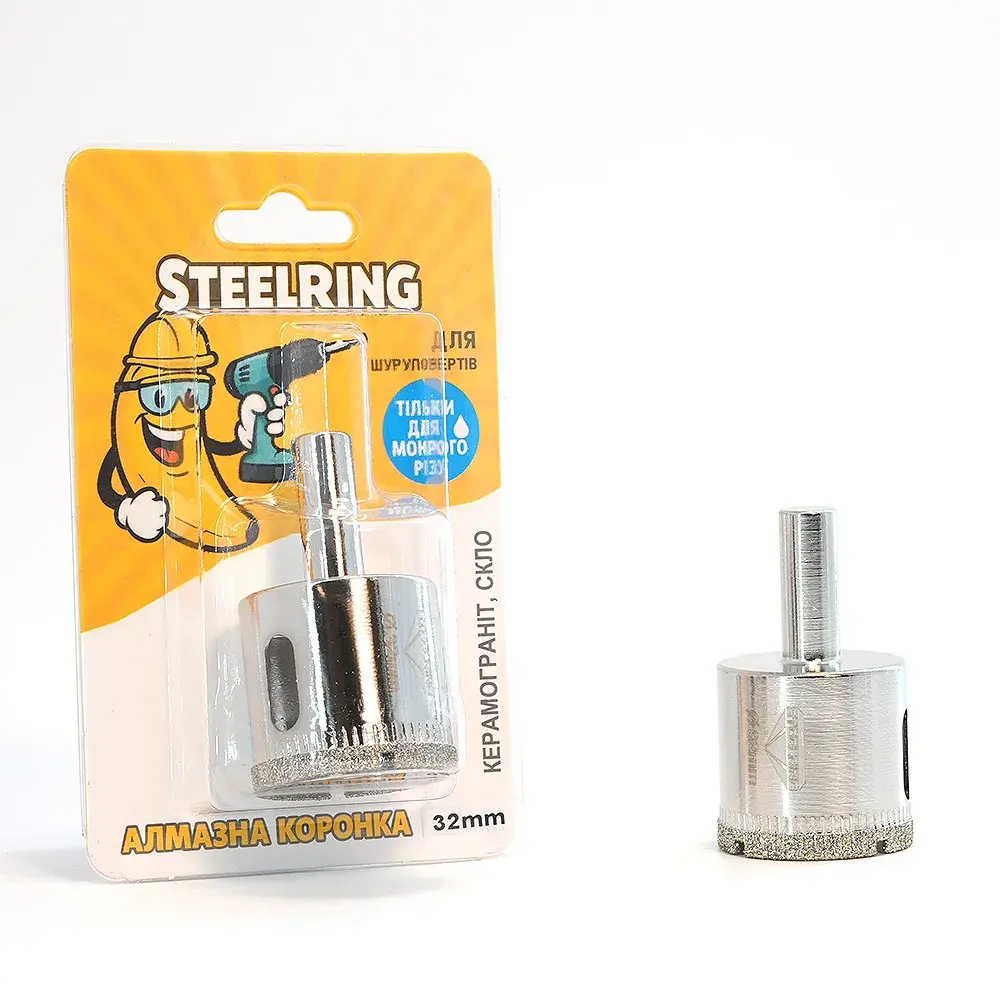Алмазная гальваническая коронка Steelring D32 под дрель (STS32) - 130879