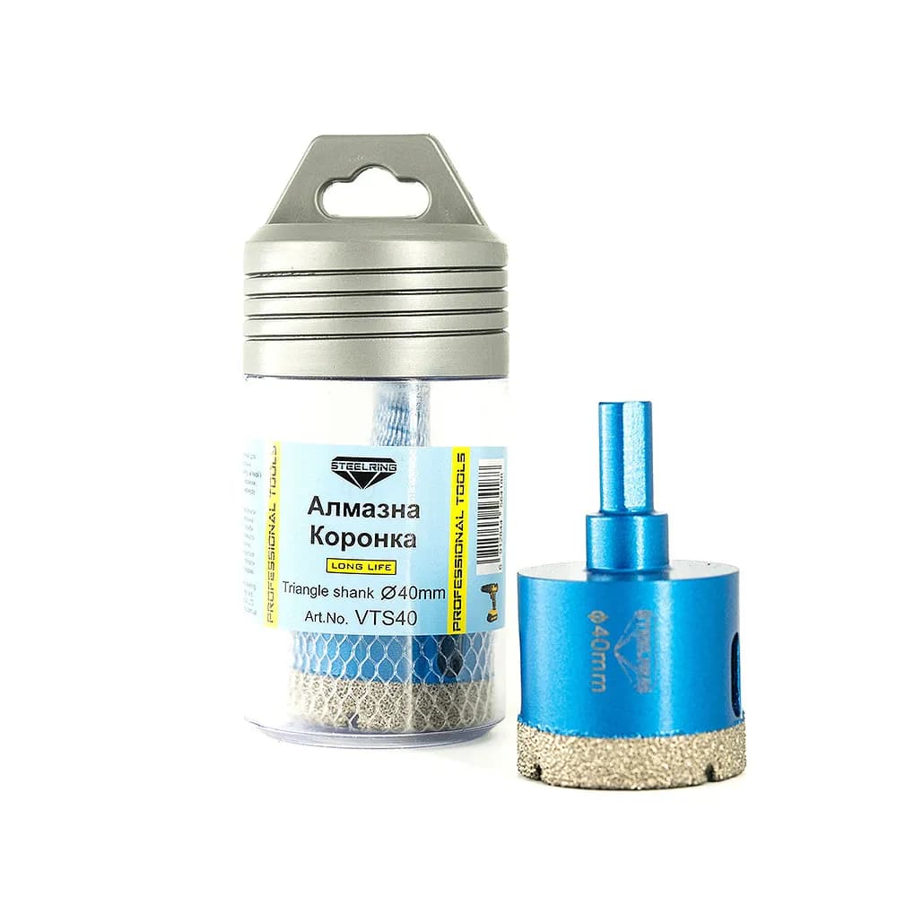 Алмазная коронка Steelring Blue под дрель 40мм (VTS40) - 361418133