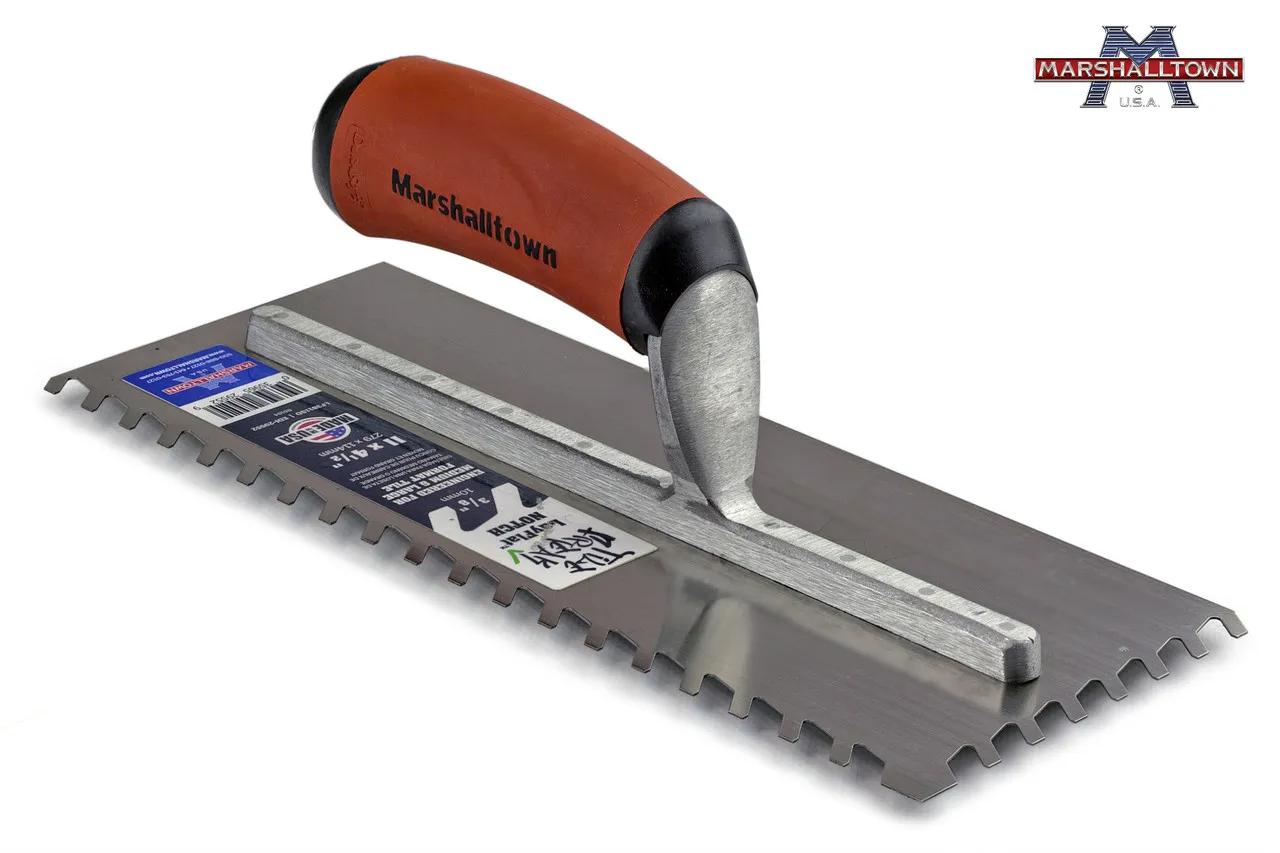 Профессиональный зубчатый шпатель зуб 10мм MARSHALLTOWN косой зуб 280 x 114 мм - 131426