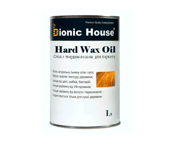 «Hard Wax Oil» Олія для підлоги з твердим воском БЕЗБАРВНА 1л - 131515
