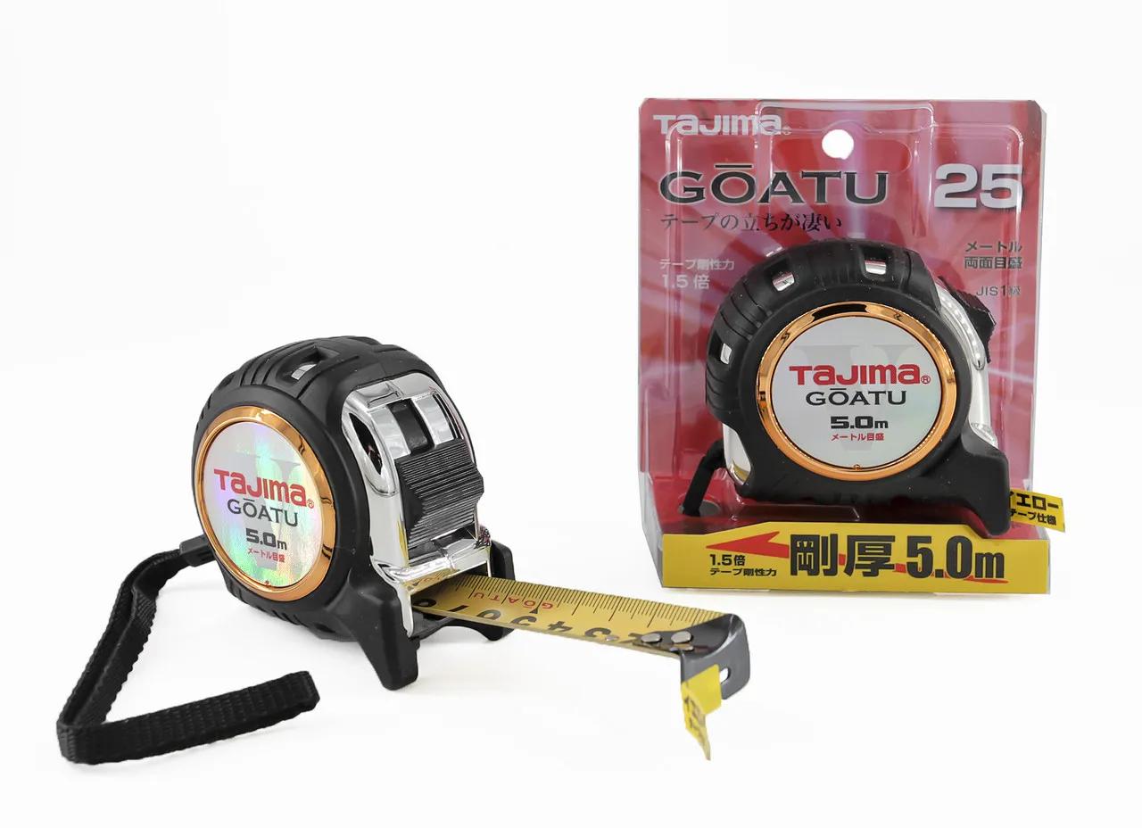 Рулетка строительная 5м х 25мм TAJIMA (Япония) GOATU G LOCK ударопрочная усиленная лента - 131777
