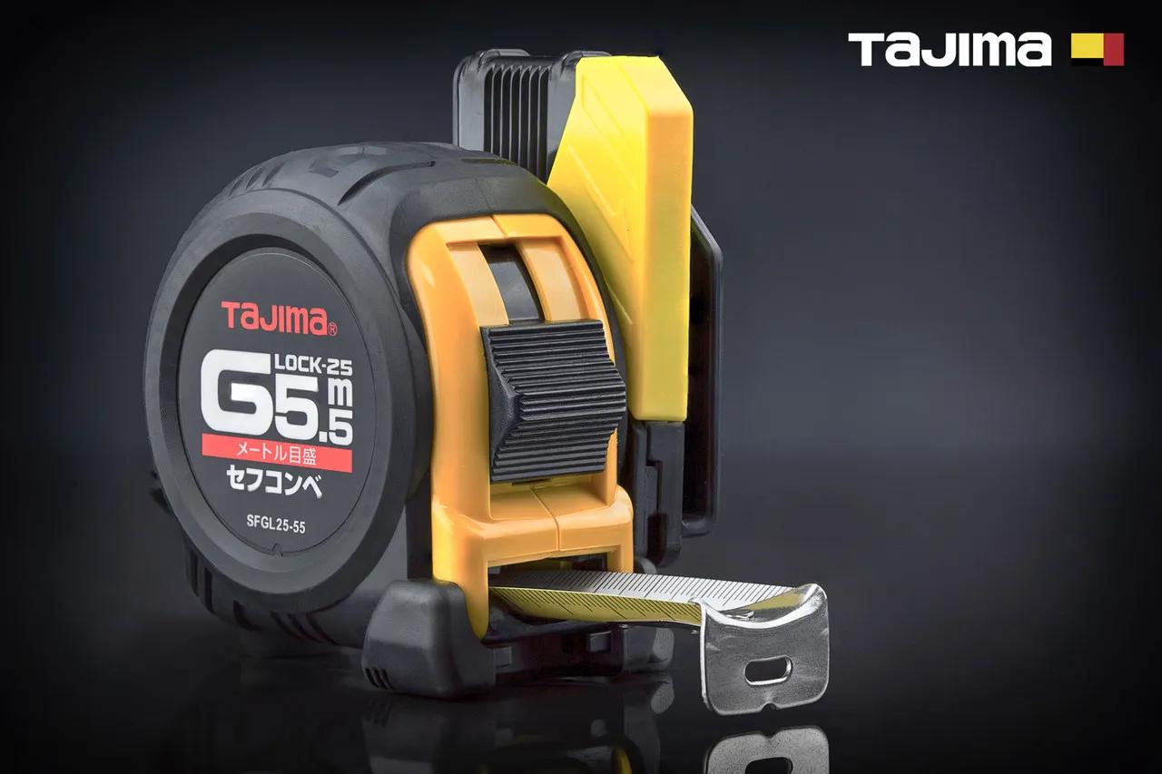 Рулетка будівельна 5,5м х 25мм TAJIMA (Японія) G LOCK ударостійка з тримачем на пояс - 131939