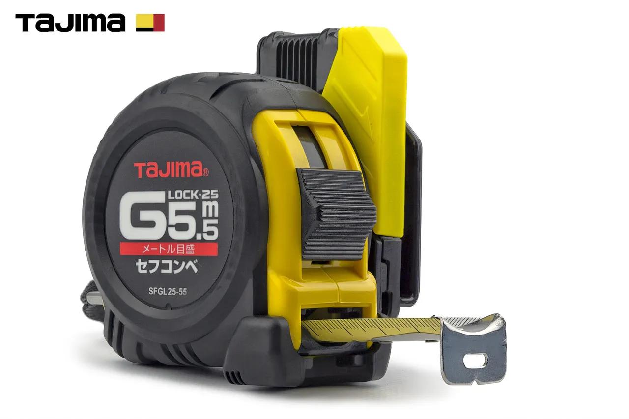 Рулетка будівельна 5,5м х 25мм TAJIMA (Японія) G LOCK ударостійка з тримачем на пояс - 131941