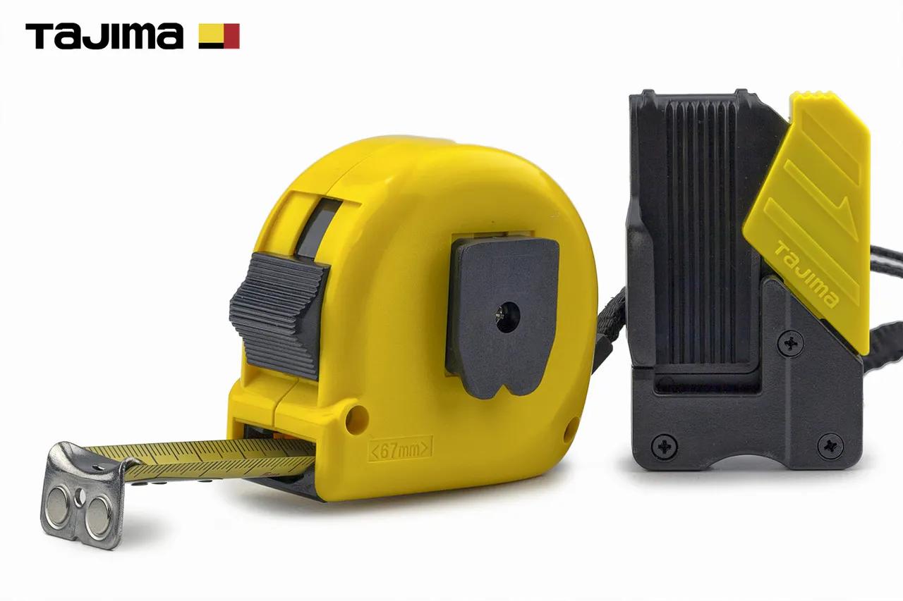 Рулетка будівельна 5м х 25мм TAJIMA (Японія) GOATU HI LOCK посилена стрічка магнітна з тримачем на пояс - 131962