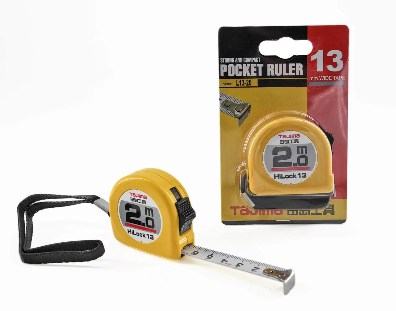 Рулетка будівельна 2м х 13мм TAJIMA (Японія) HI LOCK L13-20 - 132014