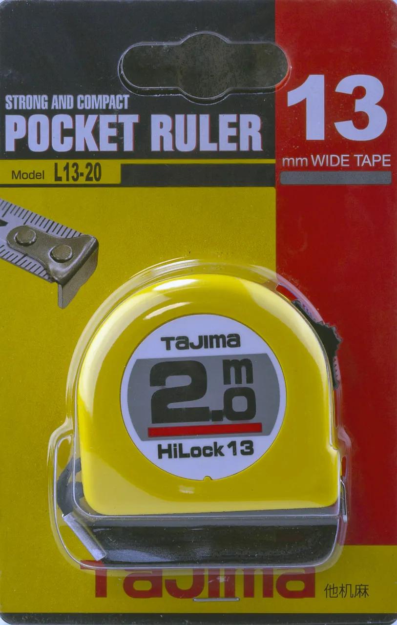 Рулетка будівельна 2м х 13мм TAJIMA (Японія) HI LOCK L13-20 - 132015