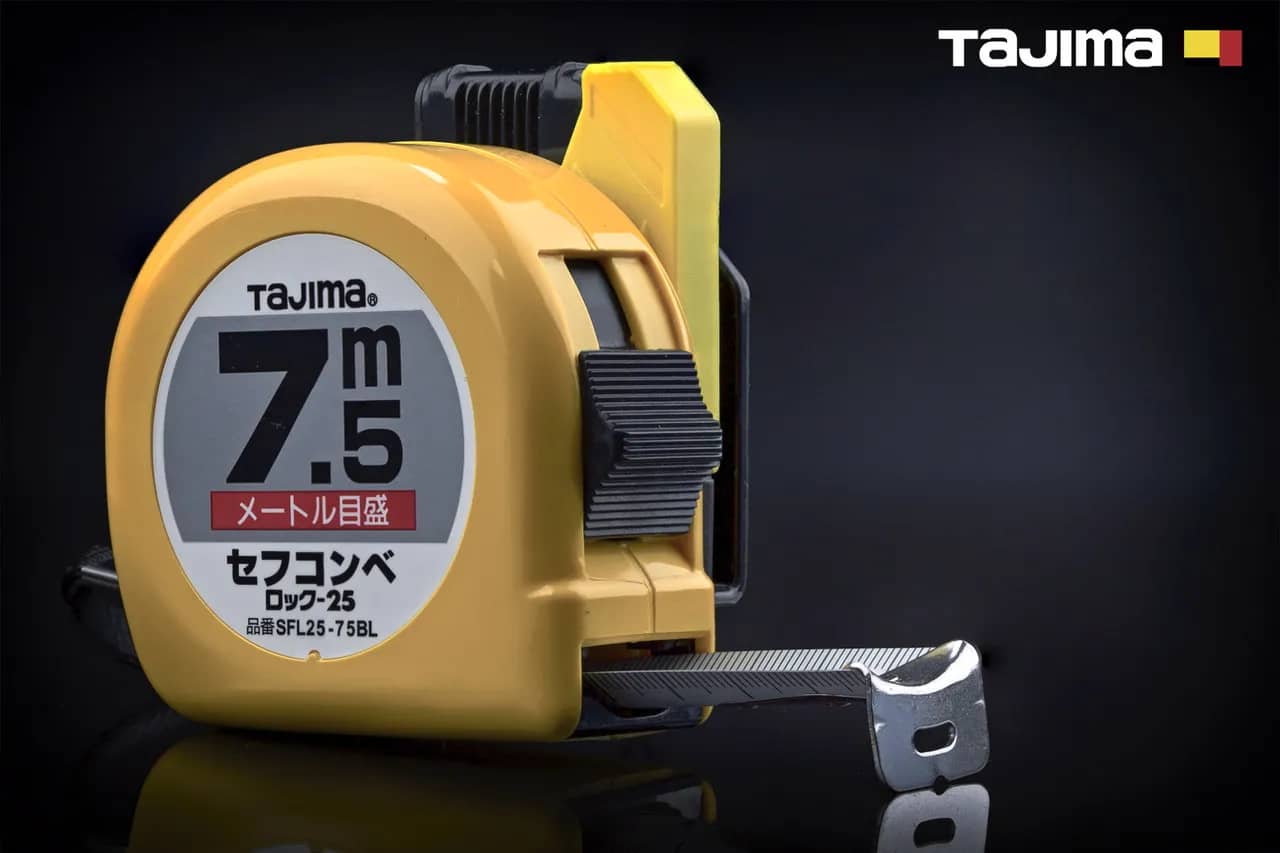 Рулетка строительная 7,5м х 25мм TAJIMA (Япония) HI LOCK с держателем на пояс - 132046