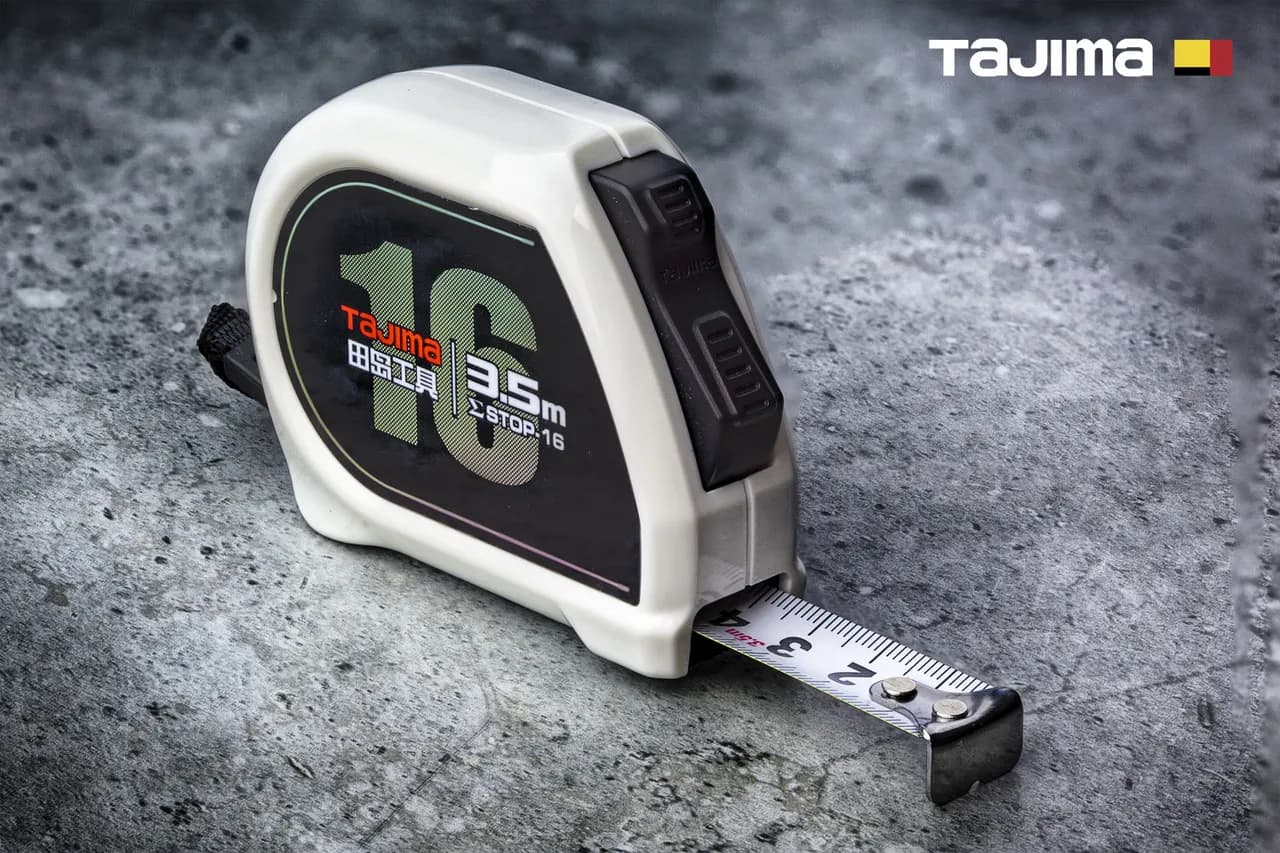 Рулетка строительная 3,5м х 16мм TAJIMA (Япония) SIGMA автостоп усиленная лента - 357626753
