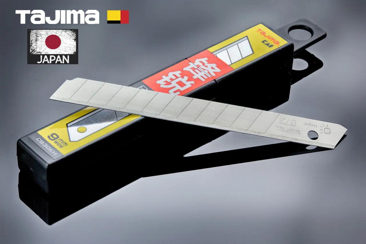 Леза змінні для канцелярського ножа 9мм TAJIMA CB30KH сегментні ультра гострі 10 шт (таджима) - 134814