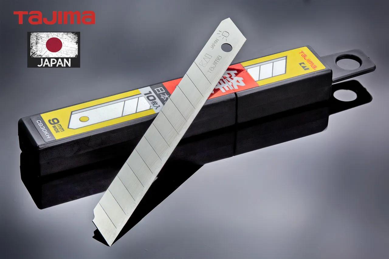 Леза змінні для канцелярського ножа 9мм TAJIMA CB30KH сегментні ультра гострі 10 шт (таджима) - 134816