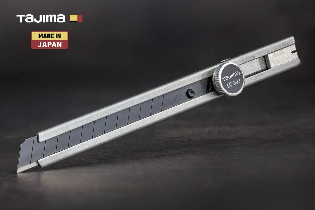 Нож строительный 9 мм TAJIMA (Япония) LC302B винтовой фиксатор - 134853