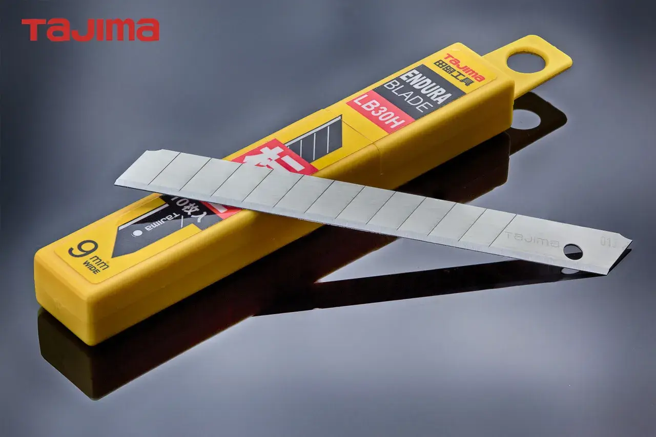 Леза для канцелярського ножа 9 мм TAJIMA (Японія) LB30H ультра міцні сегментні 10 шт - 134974