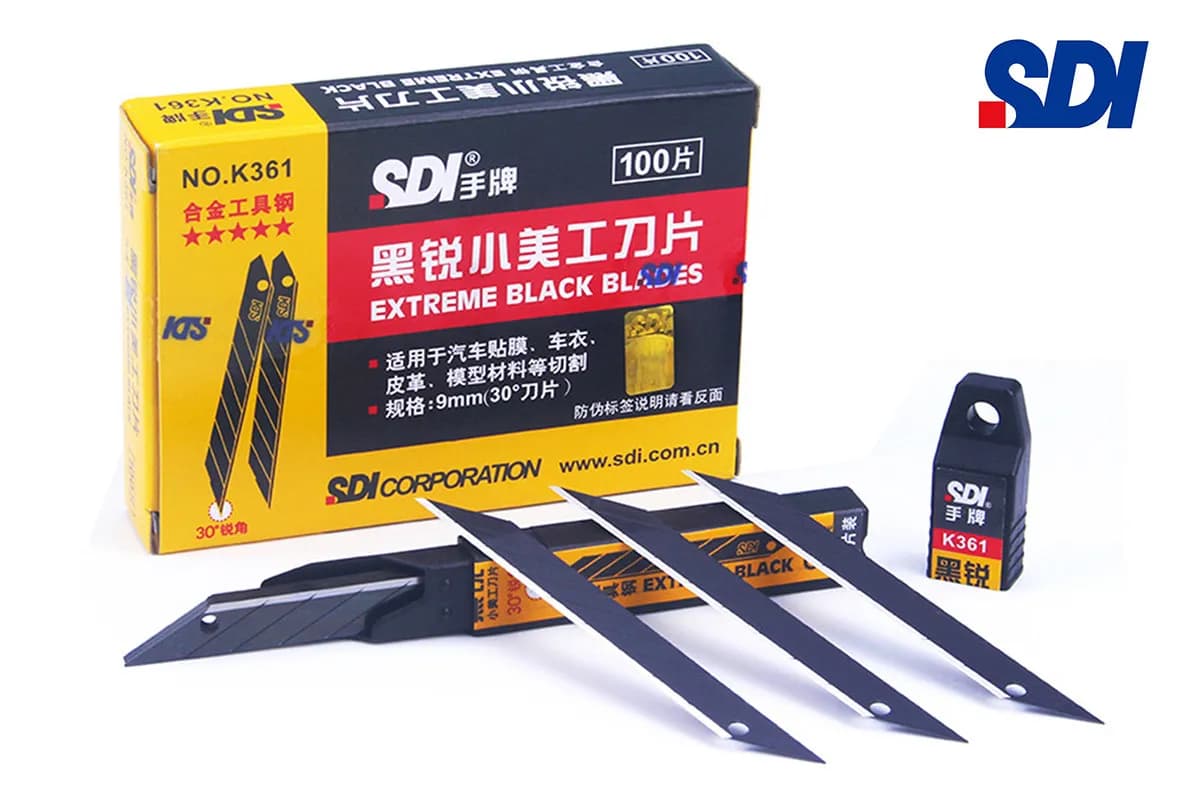 Леза для ножа 9мм кут 30° чорні 10 шт SDI K361 - 397915494
