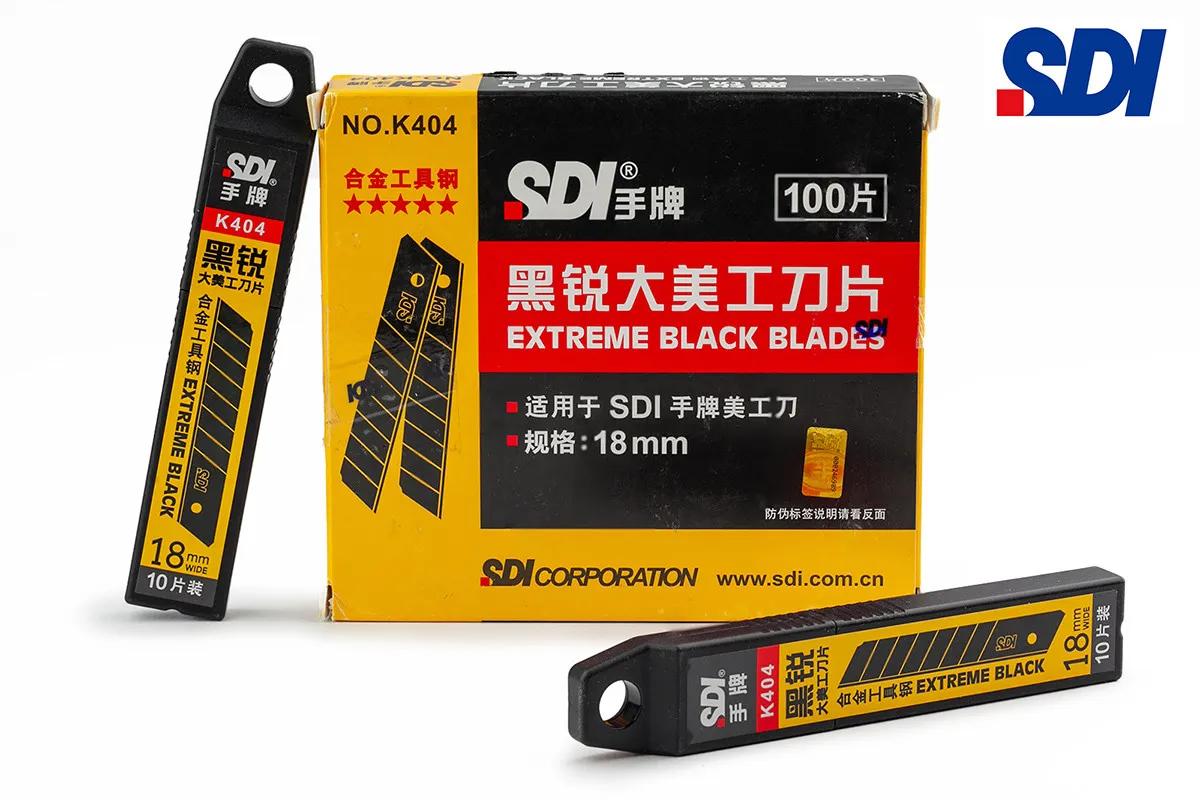 Лезвия для ножа 18мм черные 10 шт SDI K404 - 135059