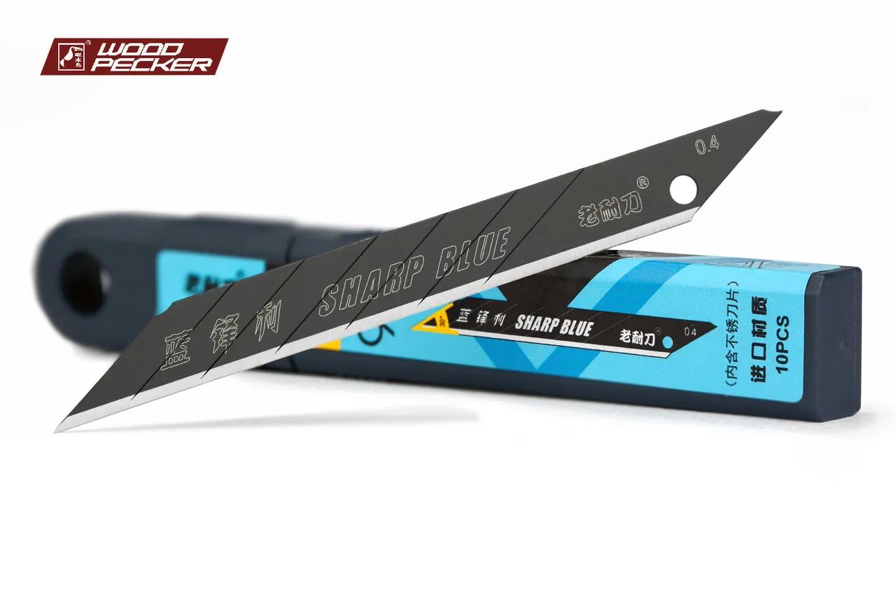 Леза для будівельного ножа 9мм чорні +1 нержавіюче кут 30 ° Woodpecker 10шт FD-BS40A - 135181