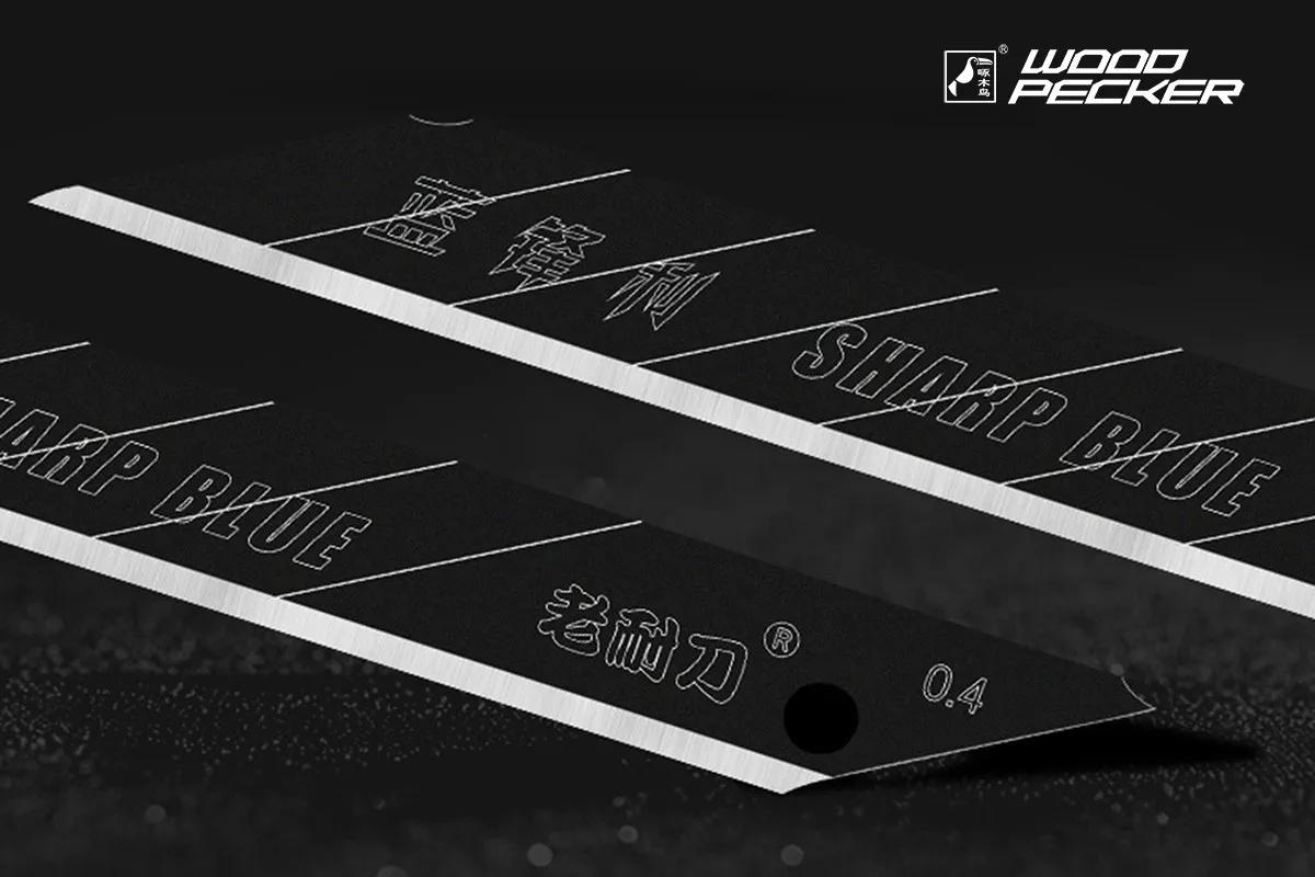 Леза для будівельного ножа 9мм чорні +1 нержавіюче кут 30 ° Woodpecker 10шт FD-BS40A - 135186