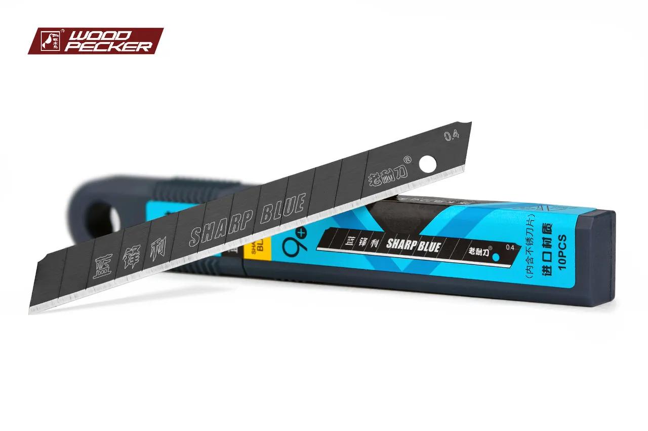 Леза для ножа 9мм чорні + 1 нержавіюче Woodpecker 10шт FD-BS40 - 135212