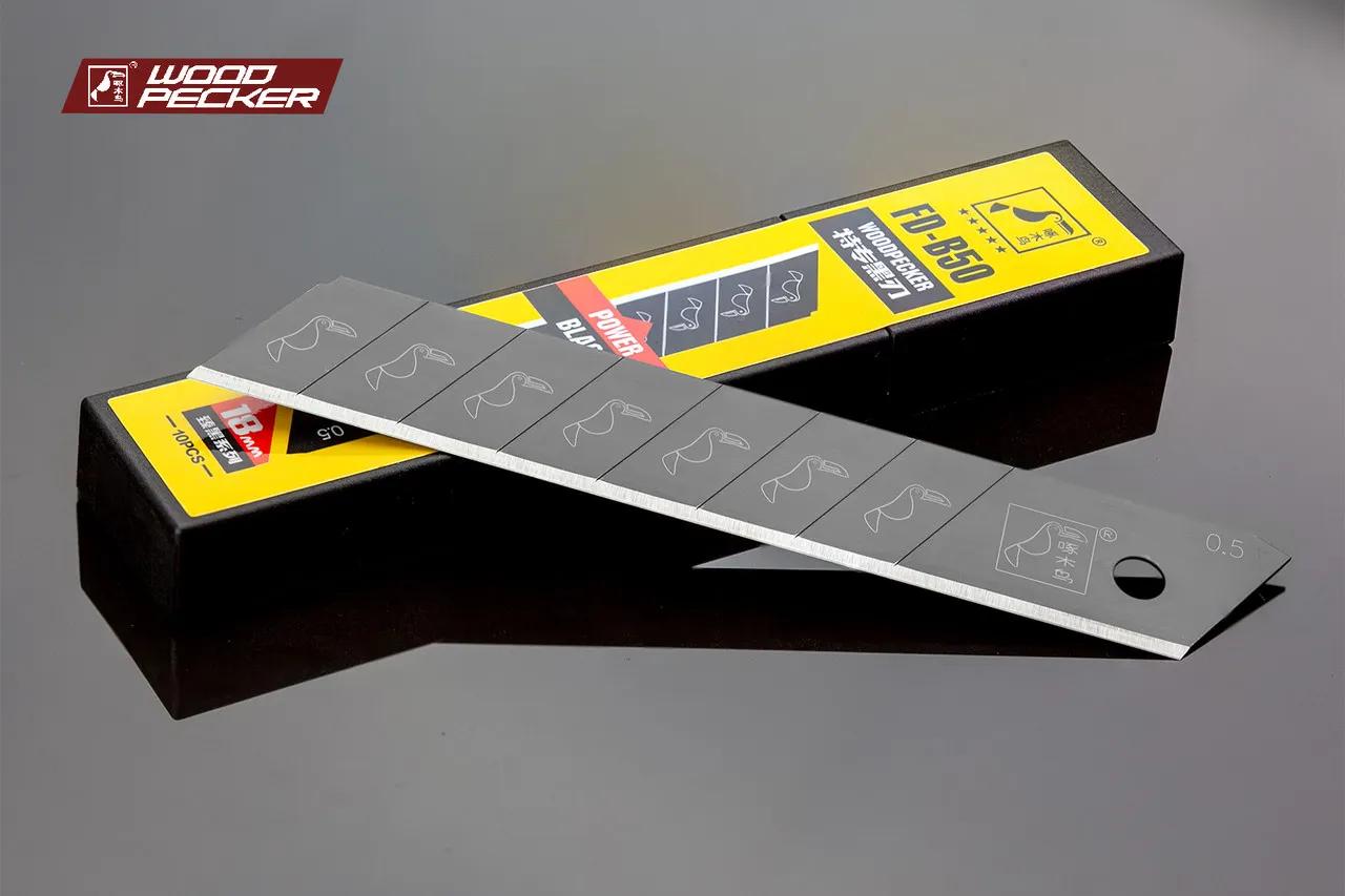 Леза для канцелярського ножа 18мм Woodpecker Premium чорні 10шт FD-B50 - 135260