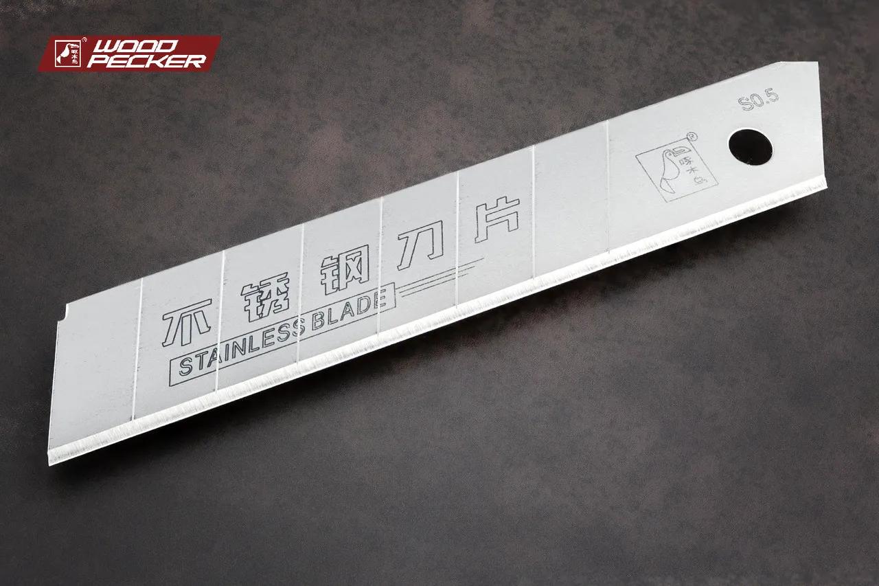 Леза для канцелярського ножа 18мм нержавіючі Woodpecker сірі 10шт FD-S50 - 135280