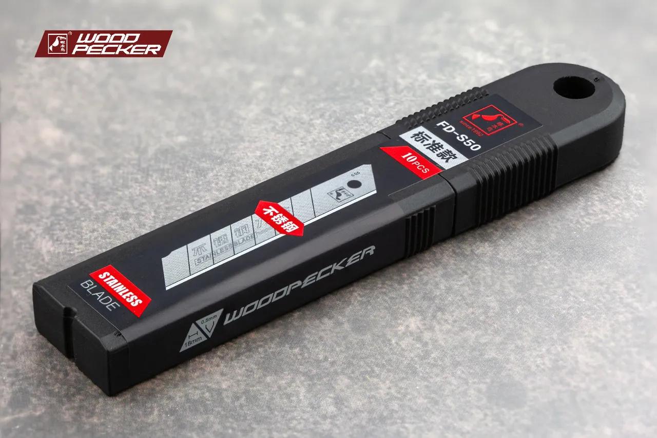 Леза для канцелярського ножа 18мм нержавіючі Woodpecker сірі 10шт FD-S50 - 135281
