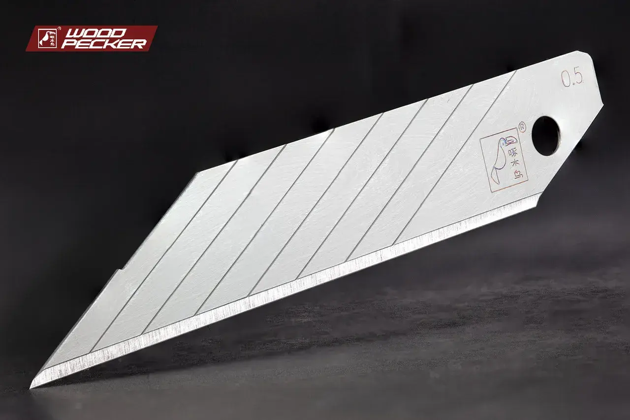 Леза для канцелярського ножа 18мм кут 30° Woodpecker сірі 10шт FD-03 - 135300