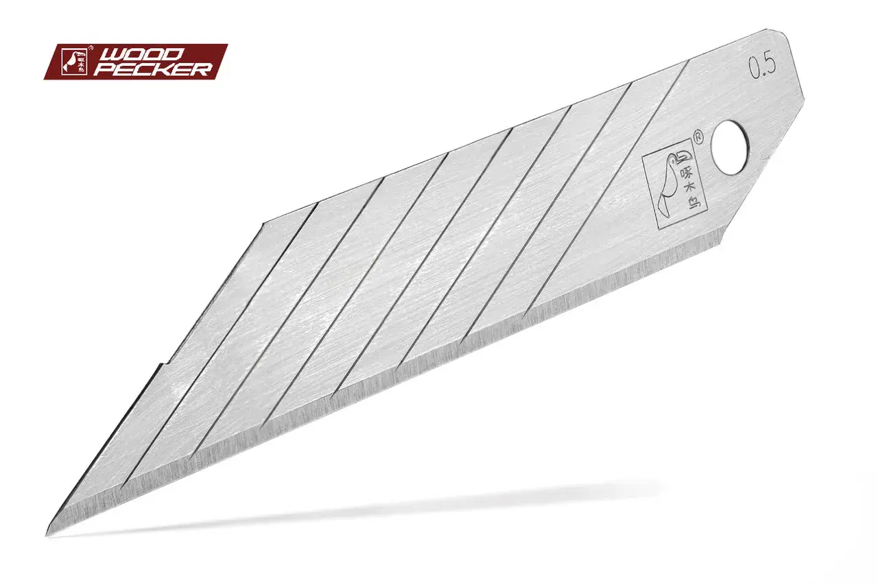 Леза для канцелярського ножа 18мм кут 30° Woodpecker сірі 10шт FD-03 - 135304