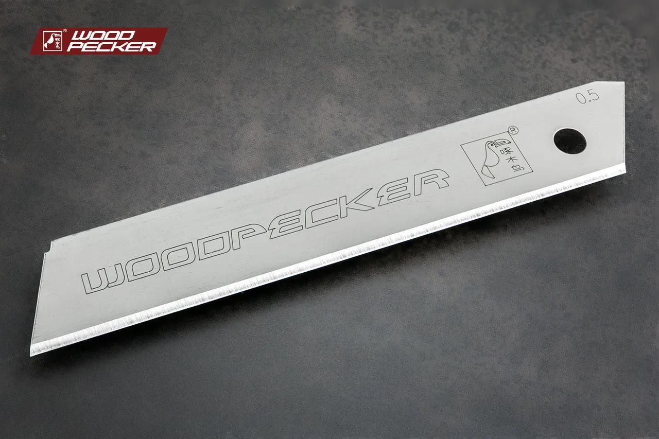 Леза для канцелярського ножа 18мм без сегментні Woodpecker сірі 10шт FD-17 - 135337