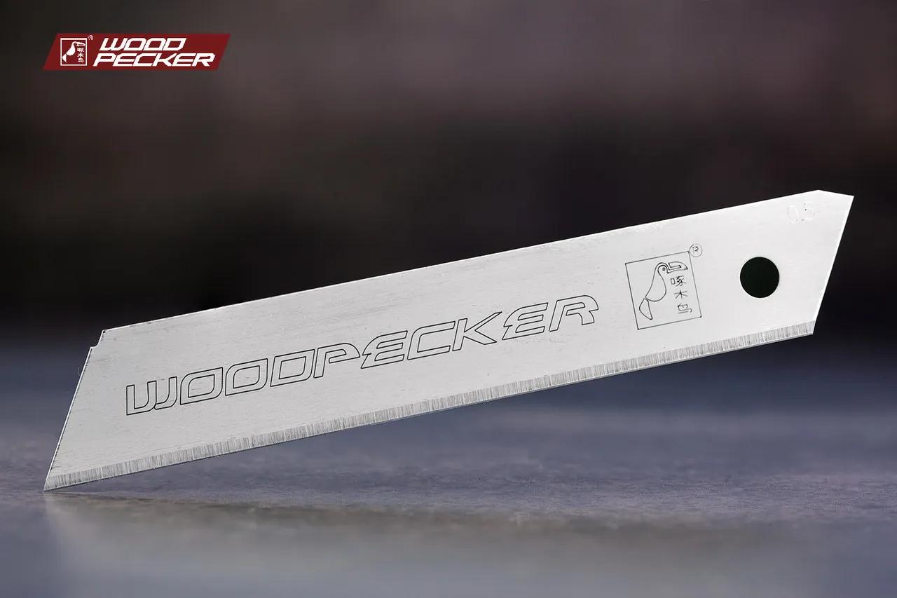 Леза для канцелярського ножа 18мм без сегментні Woodpecker сірі 10шт FD-17 - 135338