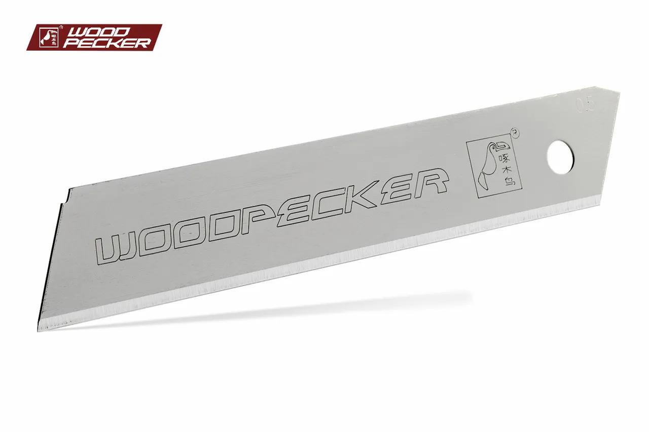Леза для канцелярського ножа 18мм без сегментні Woodpecker сірі 10шт FD-17 - 135343
