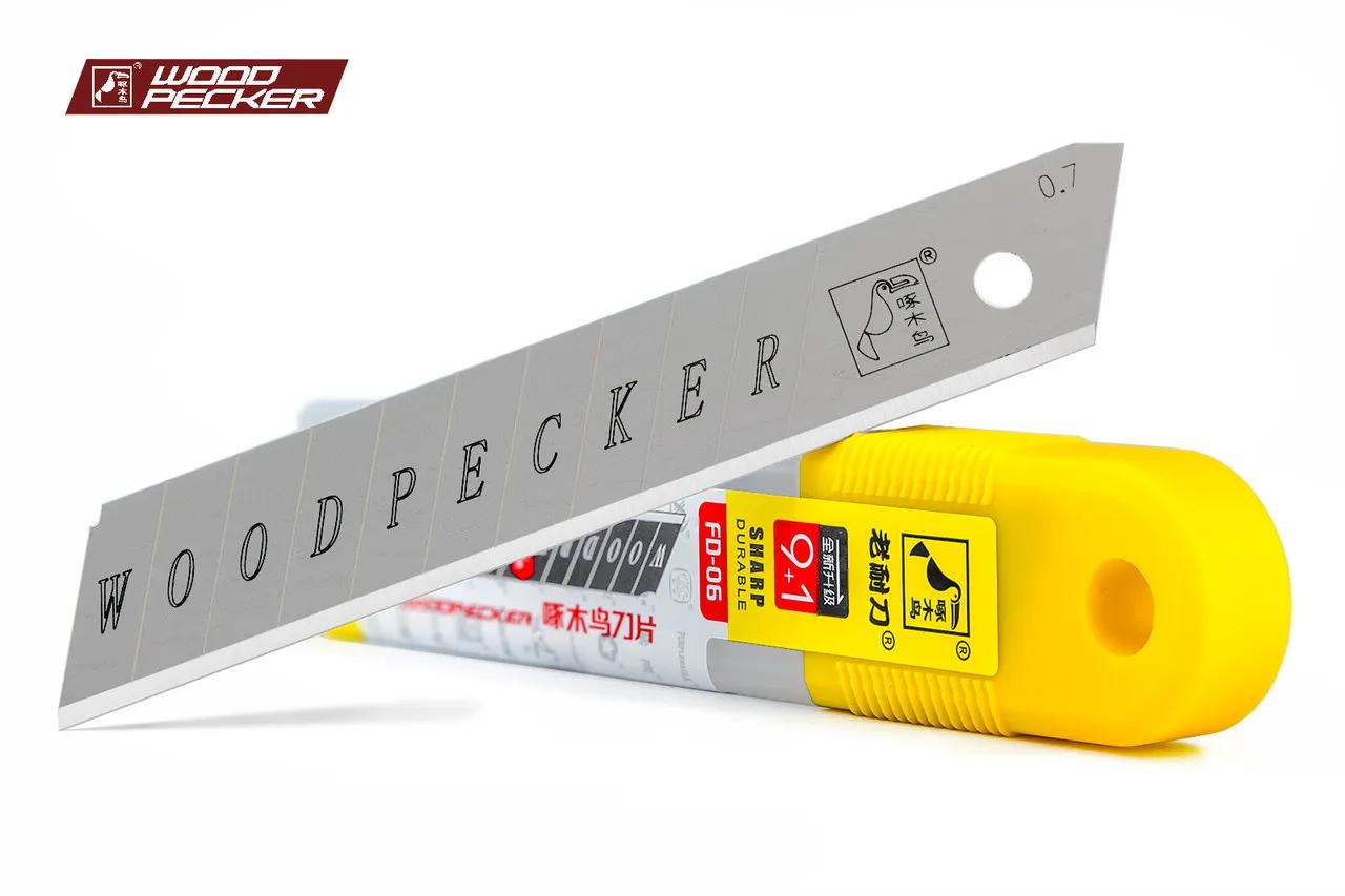 Лезвия для канцелярского ножа 18мм Woodpecker ультра толстые серые 10шт FD-06 - 135362