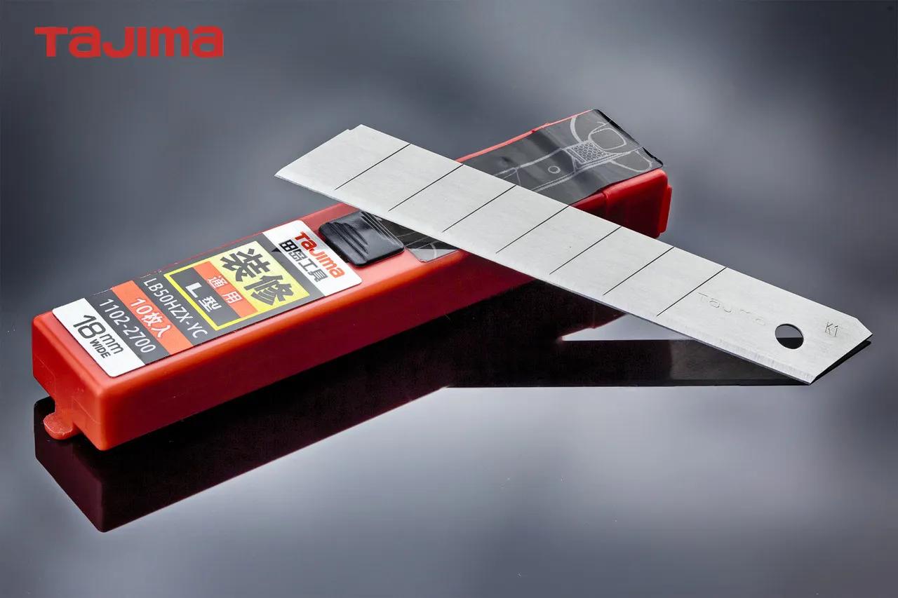 Леза для канцелярського ножа 18мм TAJIMA (Японія) LB50HZX-YC сегментні 10 шт - 135510
