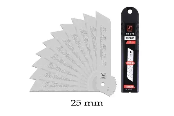 Леза для ножа 25 мм неіржавкі Woodpecker сірі 10 шт FD-S70 - 135578