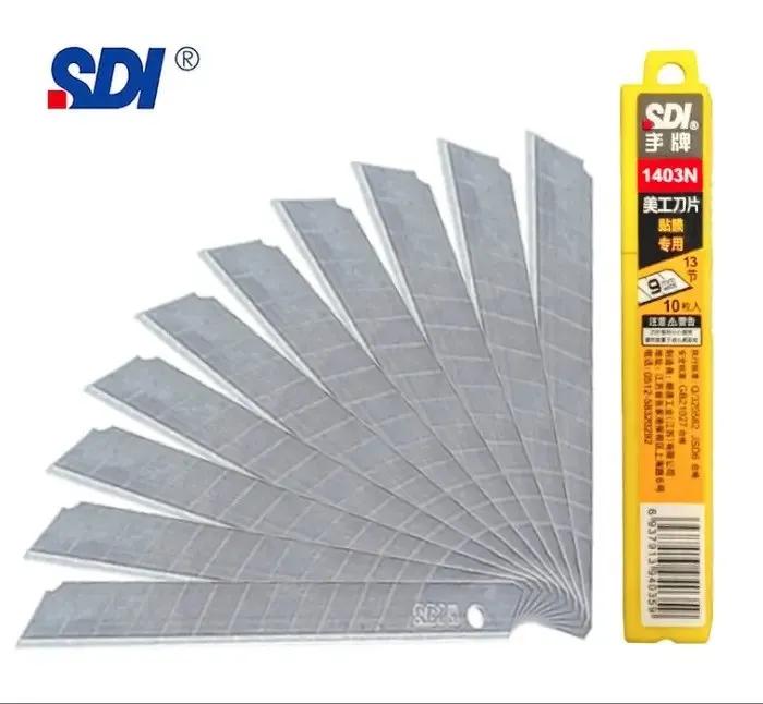 Леза для ножа з нанопокриттям 9 мм кут 60°, сірі 10 шт SDI 1403N - 135586