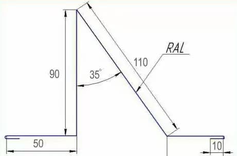 Снігозатримувач 90*110*2000мм матовий 0,45мм РЕМА RAL 7024 - 942772156