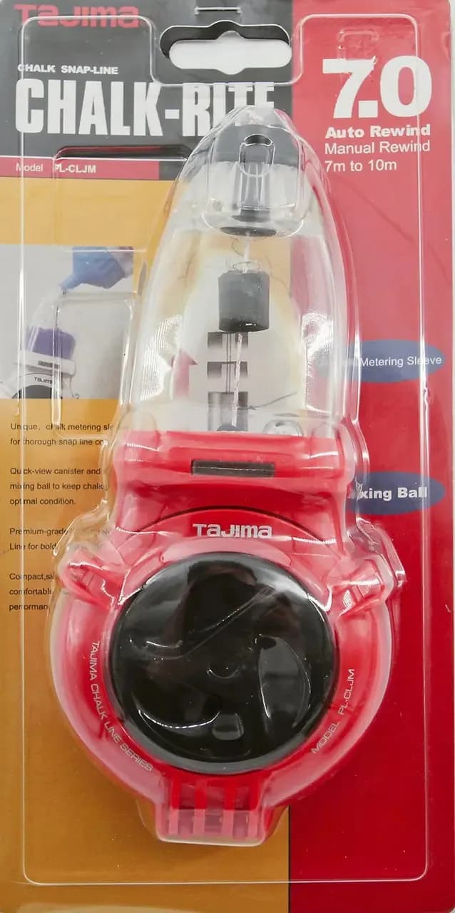 Шнур разметочный 10 м TAJIMA (Япония) PL-CLJM автоматическая смотка (порошковые чернила) - 119481176