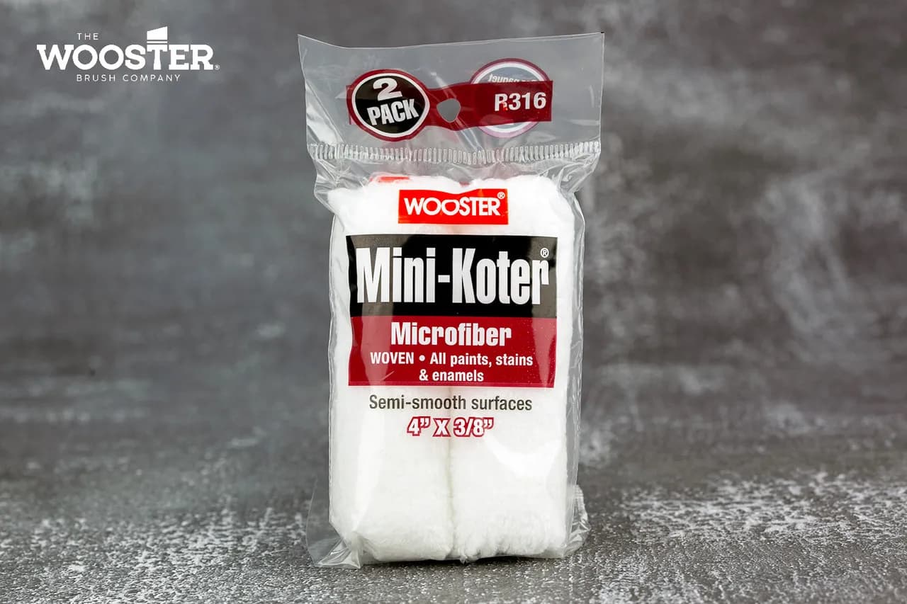Комплект мініваликів Wooster Microfiber R316-4, 10 см, ворс 13 мм, 2 шт - 138683