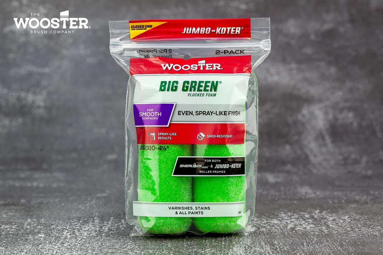 Комплект мініваликів Wooster Big Green Jumbo-Koter RR310-4, 10 см, 2 шт - 138793