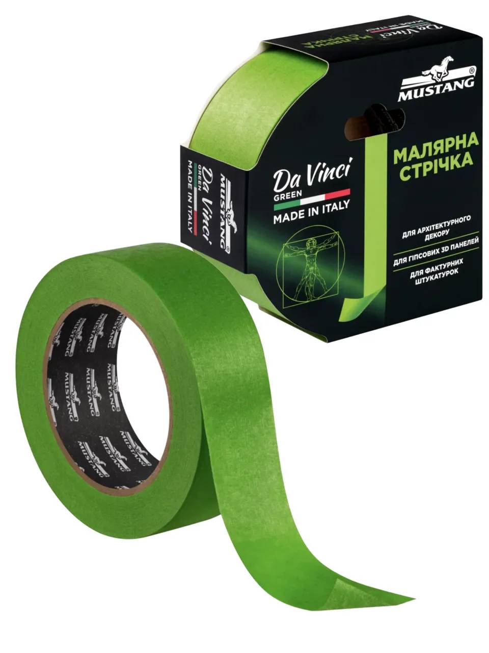 Малярна стрічка рисова Mustang Da Vinci Green 48мм*50м (ITWP4850GN) - 139194