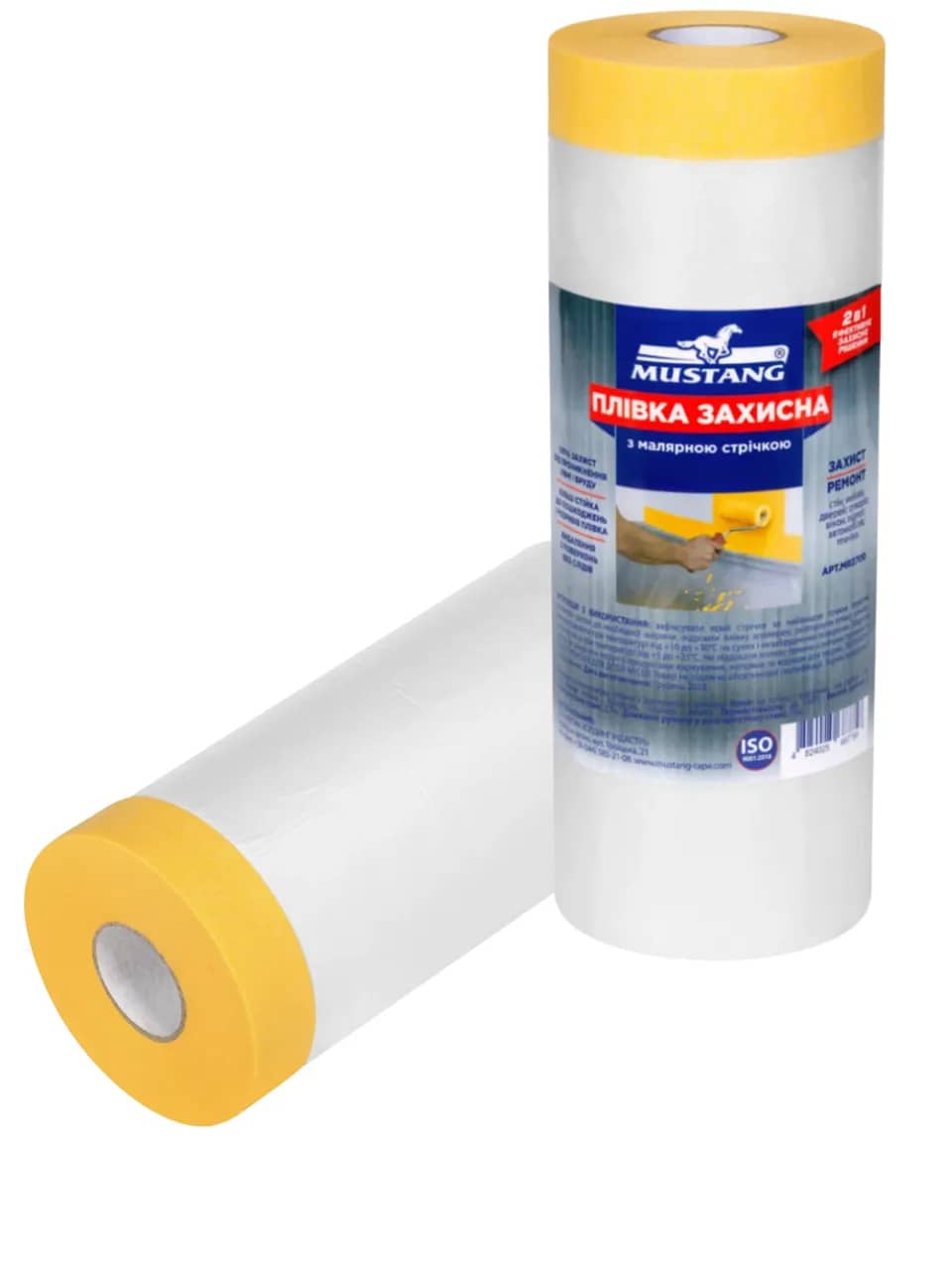 Защитная пленка Mustang MASKING ROLLER с малярной лентой 15м*1100мм (MR1100) - 139210