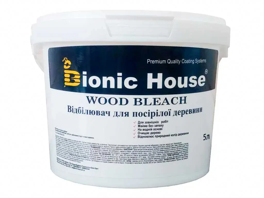 WOOD BLEACH - Отбеливатель для древесины безхлорный 5л - 139252