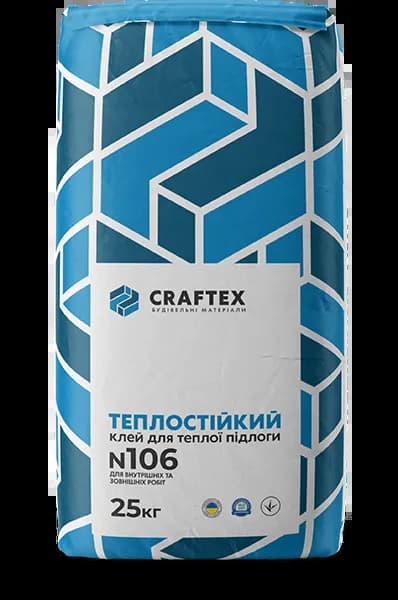 Теплостійкий клей для теплої підлоги CRAFTEX N106, 25кг - 040383928