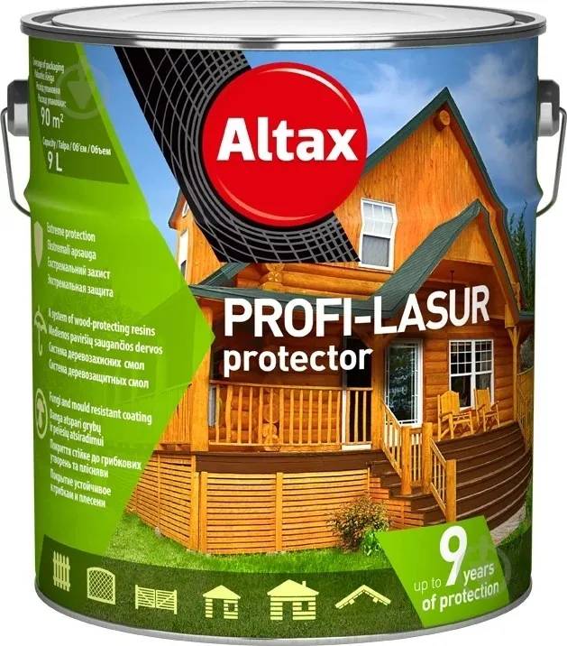Лазур для деревини PROFI-LASUR protector ALTAX 9 л. палісандр - 139443