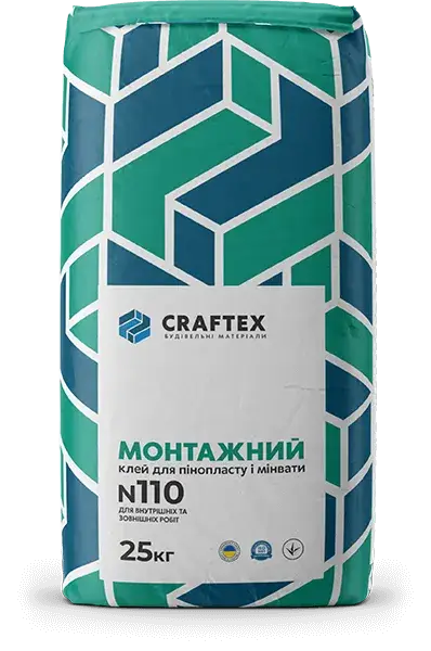 Монтажний клей для пінопласту і мінвати CRAFTEX N110, 25кг - 139492