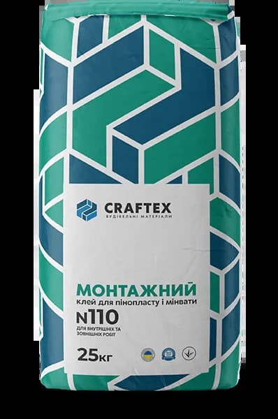 Монтажний клей для пінопласту і мінвати CRAFTEX N110, 25кг - 207859990