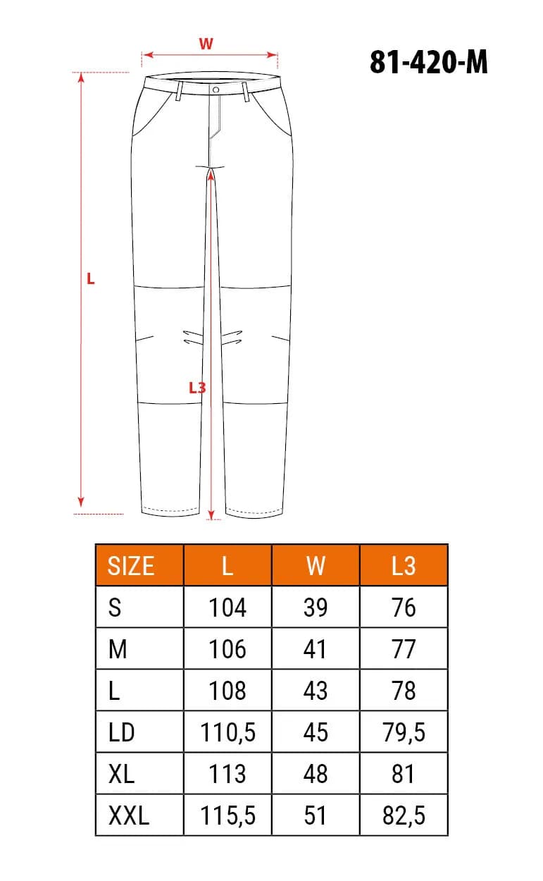 Брюки рабочие NEO Tools 81-420 XXL Серый - 491354622