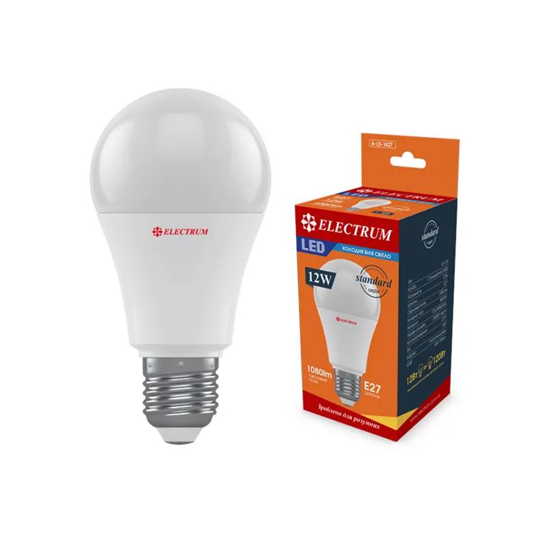Світлодіодна лампа ELECTRUM A60 12W E27 4000K LS-V10 (A-LS-1427) - 174658