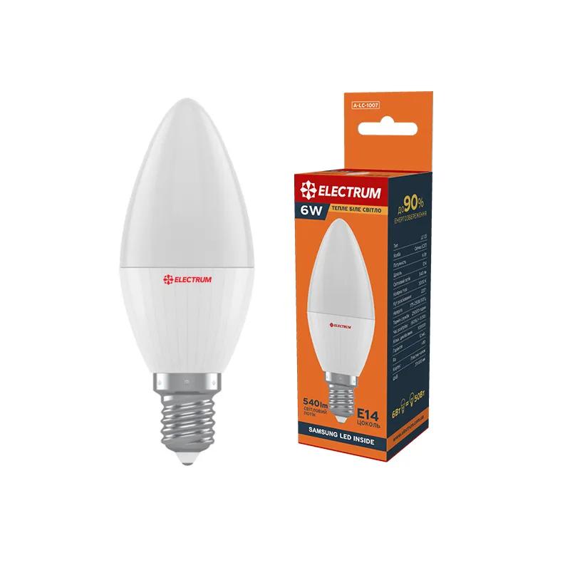 Світлодіодна лампа ELECTRUM 6W 3000K PA LC-12 Е14 (A-LC-1007) - 174674