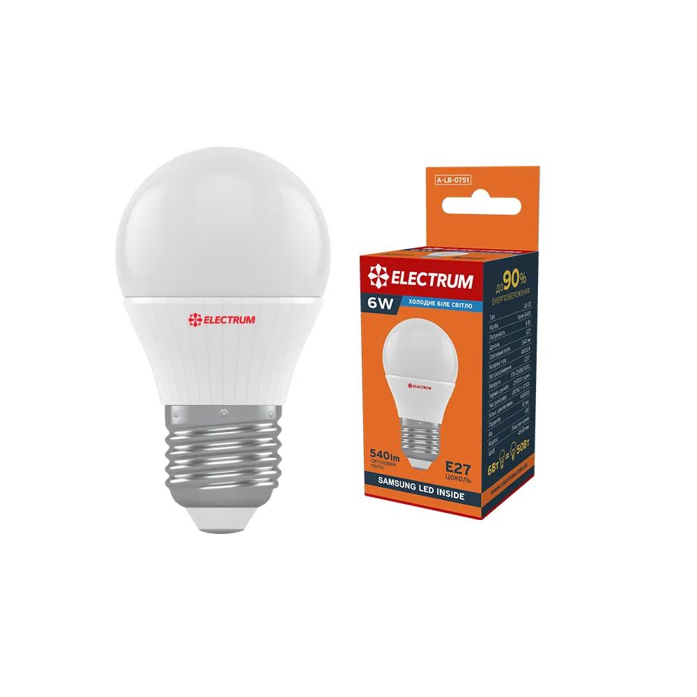 Світлодіодна лампа ELECTRUM D45 6W 4000K PA LB-12 (A-LB-0751) - 174681